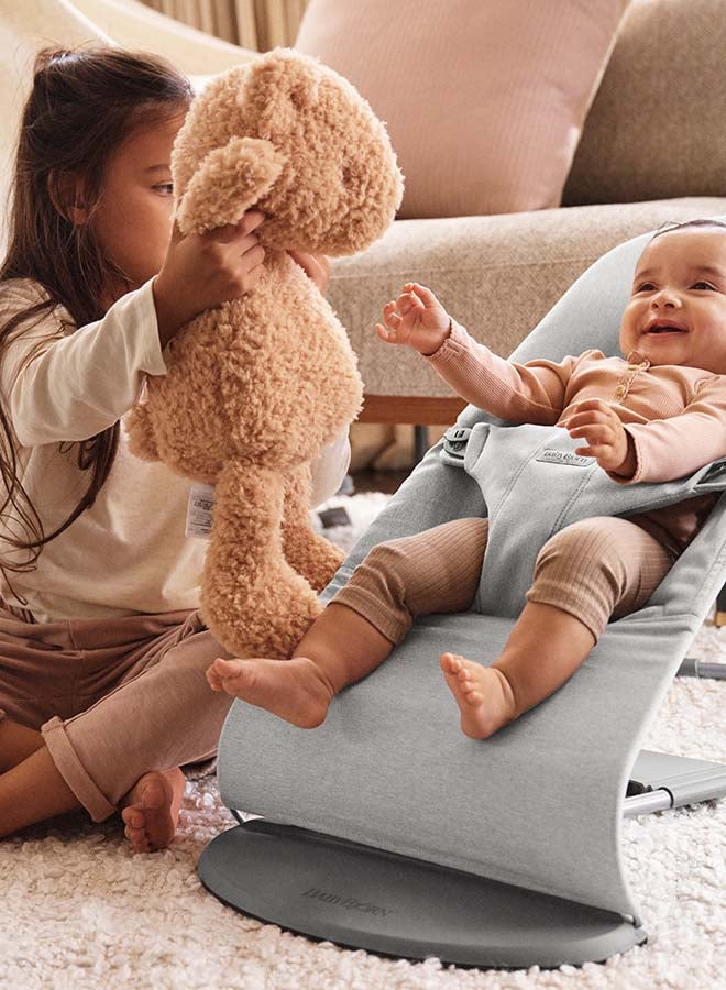BABYBJORN باونسير بليس، منسوج، رمادي فاتح مائل - Image 4